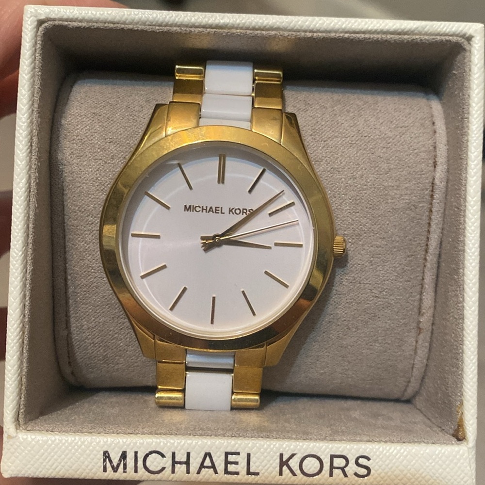 Michael Kors White and Gold Watch